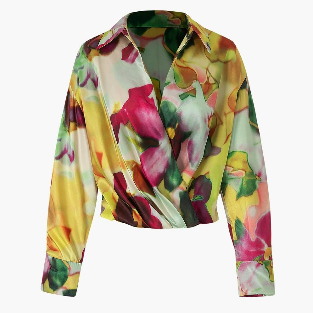 Printed Satin Blouse